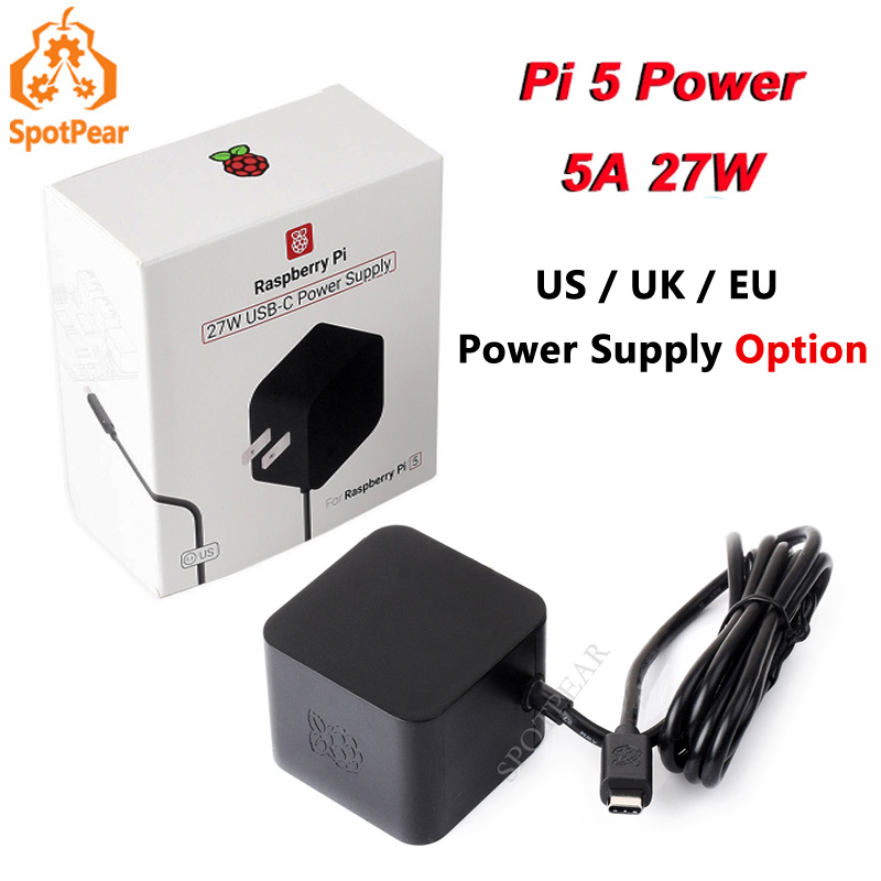Raspberry Pi 5 8Gb - مزود طاقة رسمي أصلي للتوت Pi