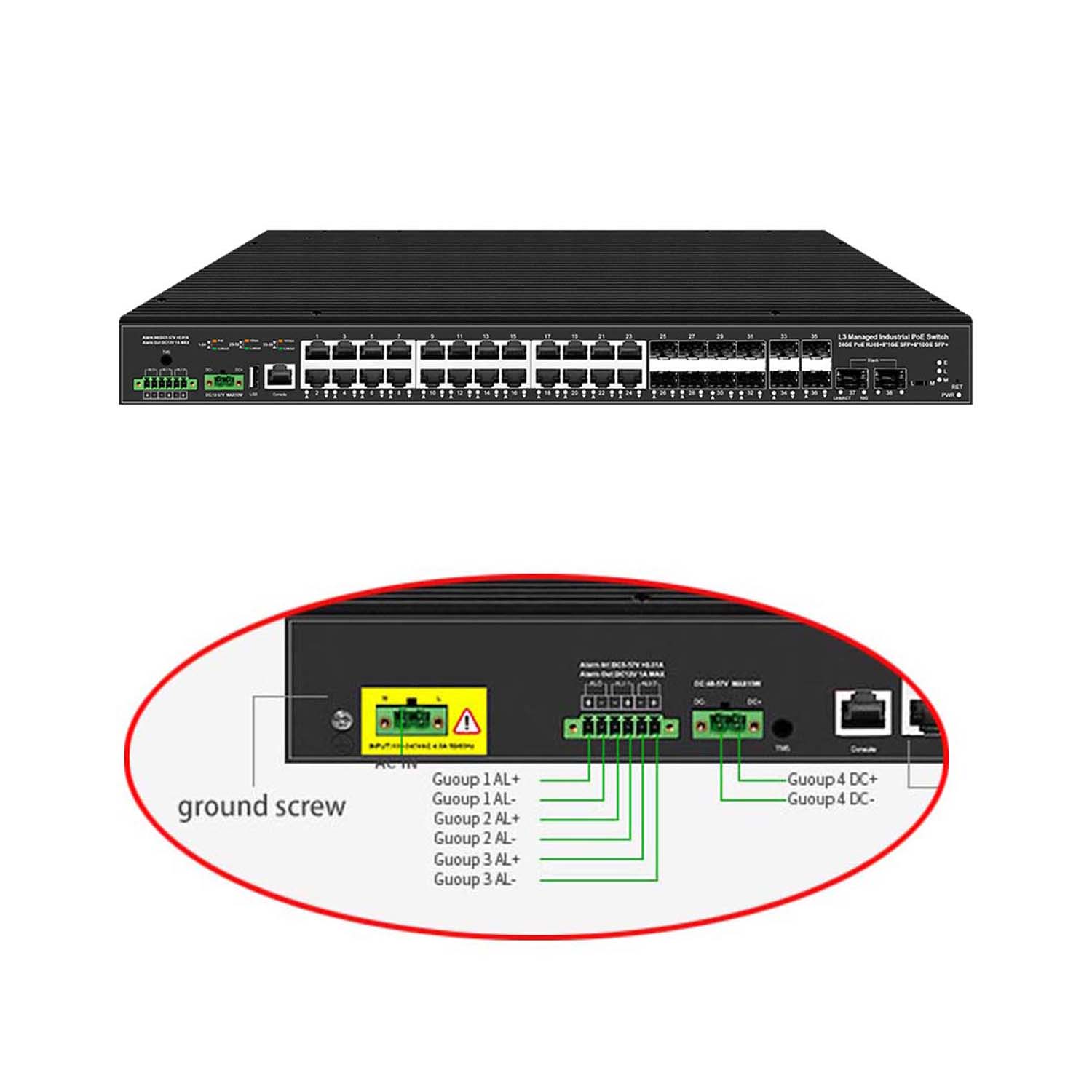Sfp+ 10G Managed Switch 8 Port - وصلة إرسال 10G 38 منفذًا مفتاح