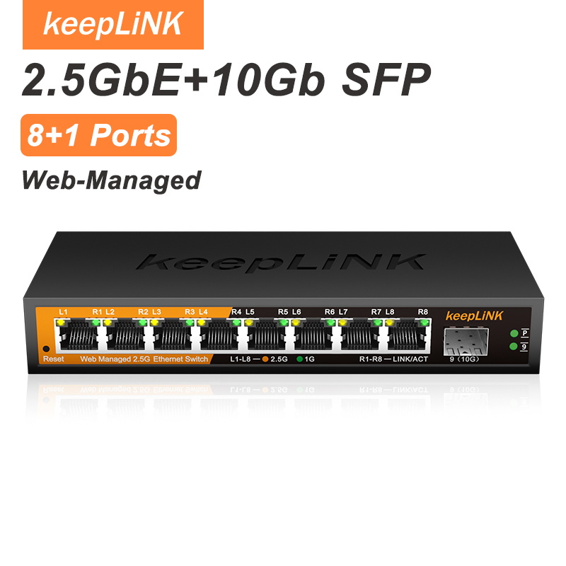 Sfp+ 10G Managed Switch 8 Port - محول إيثرنت مُدار KeepLiNK KP-9000-9XHML-X بسرعة