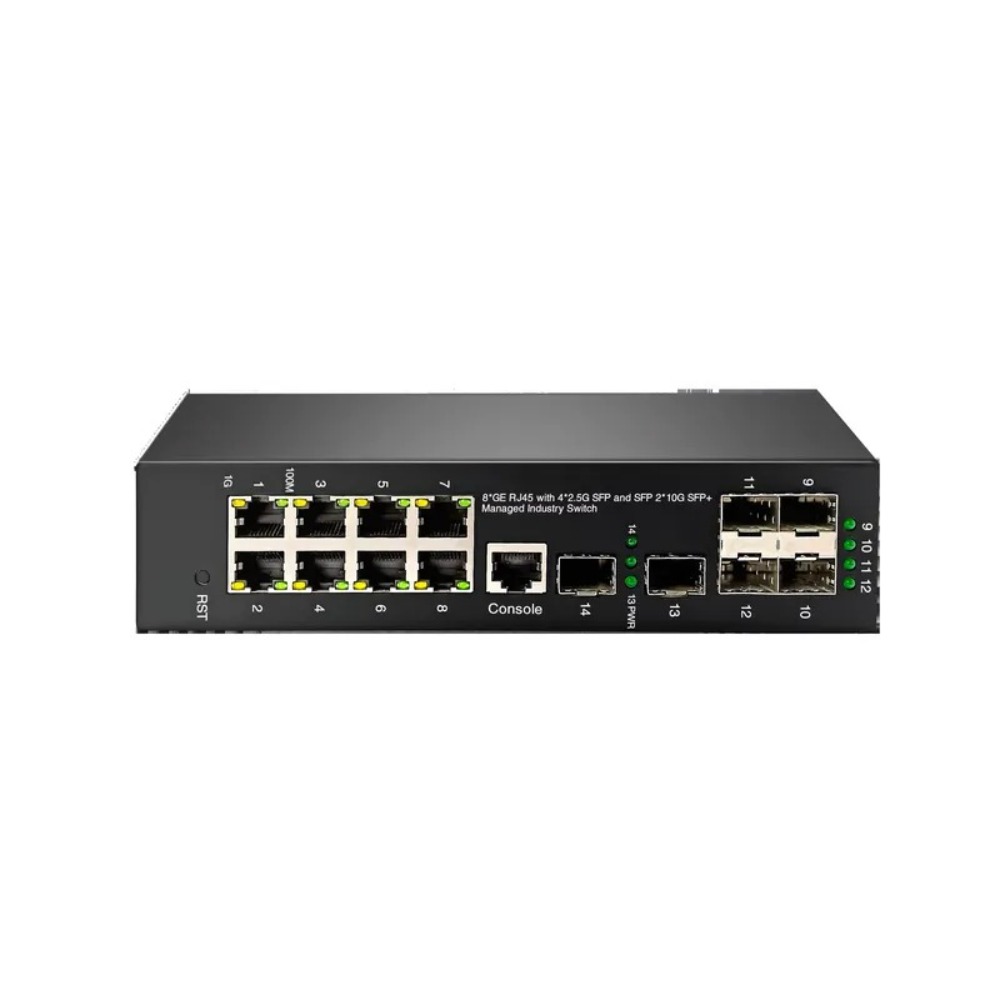 Sfp+ 10G Managed Switch 8 Port - محول شبكة صناعي من نوع PoE+