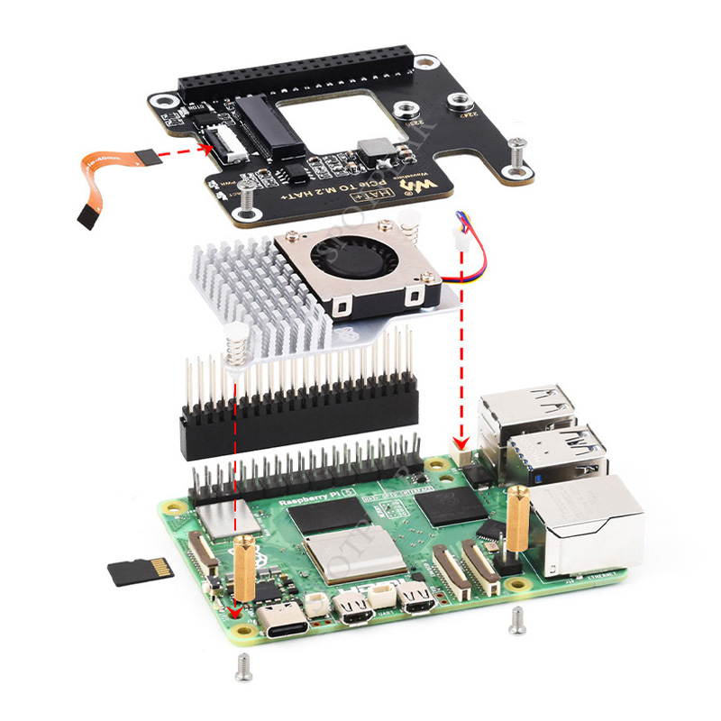 لوحة محول من التوت إلى M.2 NVM - مراجعة Raspberry Pi 5 8Gb وسعره